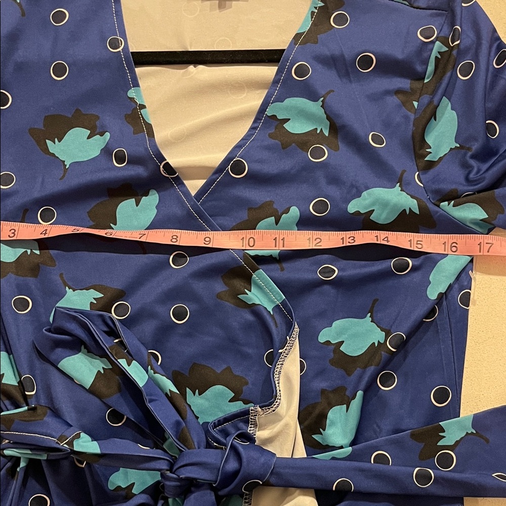Tracy Negoshian Blue and Black Floral Mini Dress - Picture 5 of 5